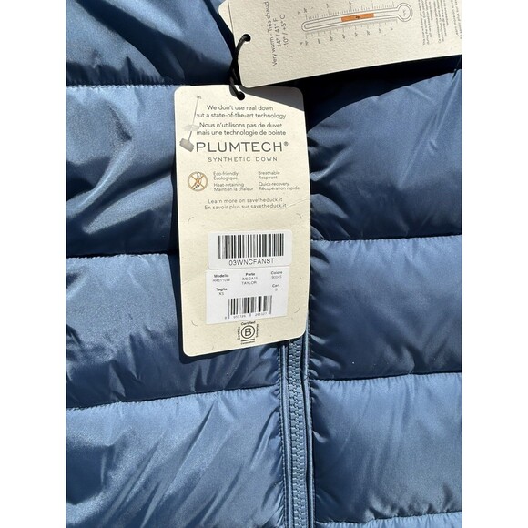 Save The Duck Mega15 Taylor Long Quilted Puffer Jacket Coat Blue NWT $298 XS - Picture 4 of 14